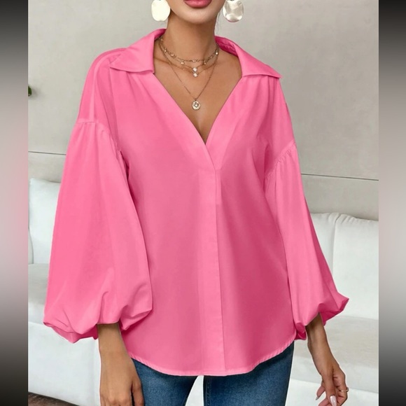 Luxe lantern sleeve blouse - Picture 2 of 15
